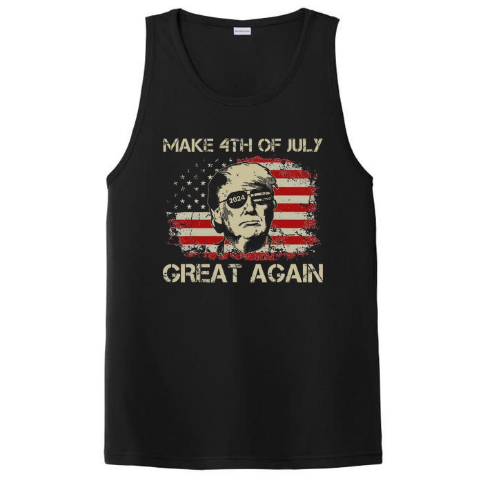 Donald Trump 2024 Make 4th Of July Great Again American Flag PosiCharge Competitor Tank