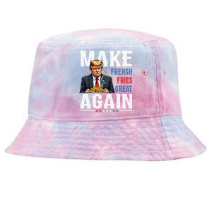 Donald Trump 2024 French Fry Make French Fries Great Again Tie-Dyed Bucket Hat