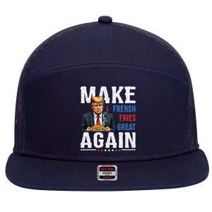 Donald Trump 2024 French Fry Make French Fries Great Again 7 Panel Mesh Trucker Snapback Hat