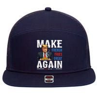 Donald Trump 2024 French Fry Make French Fries Great Again 7 Panel Mesh Trucker Snapback Hat