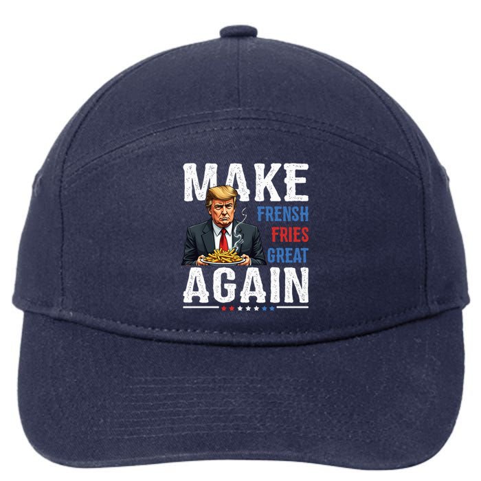 Donald Trump 2024 French Fry Make French Fries Great Again 7-Panel Snapback Hat