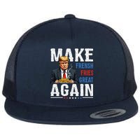 Donald Trump 2024 French Fry Make French Fries Great Again Flat Bill Trucker Hat