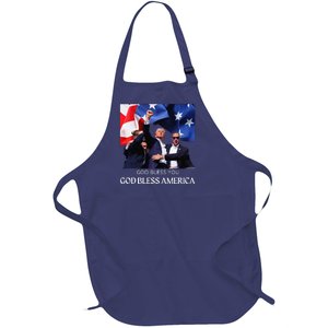 Donald Trump 2024 God Bless You God Bless America Full-Length Apron With Pockets