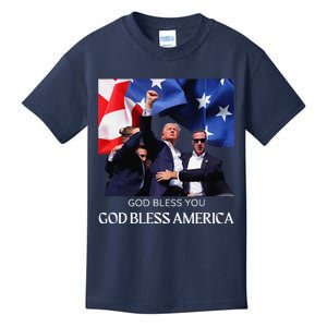 Donald Trump 2024 God Bless You God Bless America Kids T-Shirt