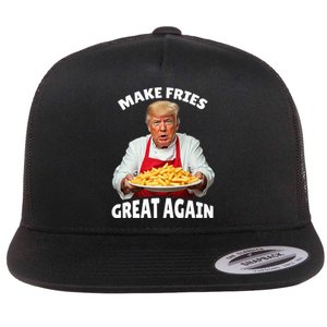 Donald Trump 2024 French Fry Make French Fries Great Again Flat Bill Trucker Hat