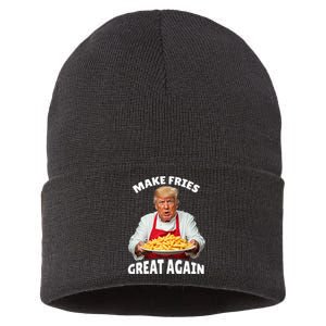 Donald Trump 2024 French Fry Make French Fries Great Again Sustainable Knit Beanie