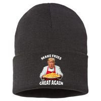 Donald Trump 2024 French Fry Make French Fries Great Again Sustainable Knit Beanie