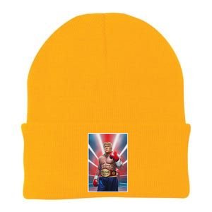 Donald Trump 2024 Election Fighter Boxing Gloves Fight Knit Cap Winter Beanie