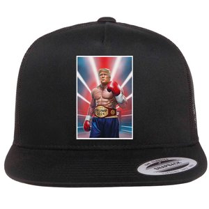 Donald Trump 2024 Election Fighter Boxing Gloves Fight Flat Bill Trucker Hat