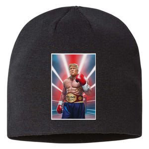 Donald Trump 2024 Election Fighter Boxing Gloves Fight Sustainable Beanie