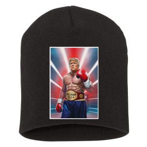 Donald Trump 2024 Election Fighter Boxing Gloves Fight Short Acrylic Beanie