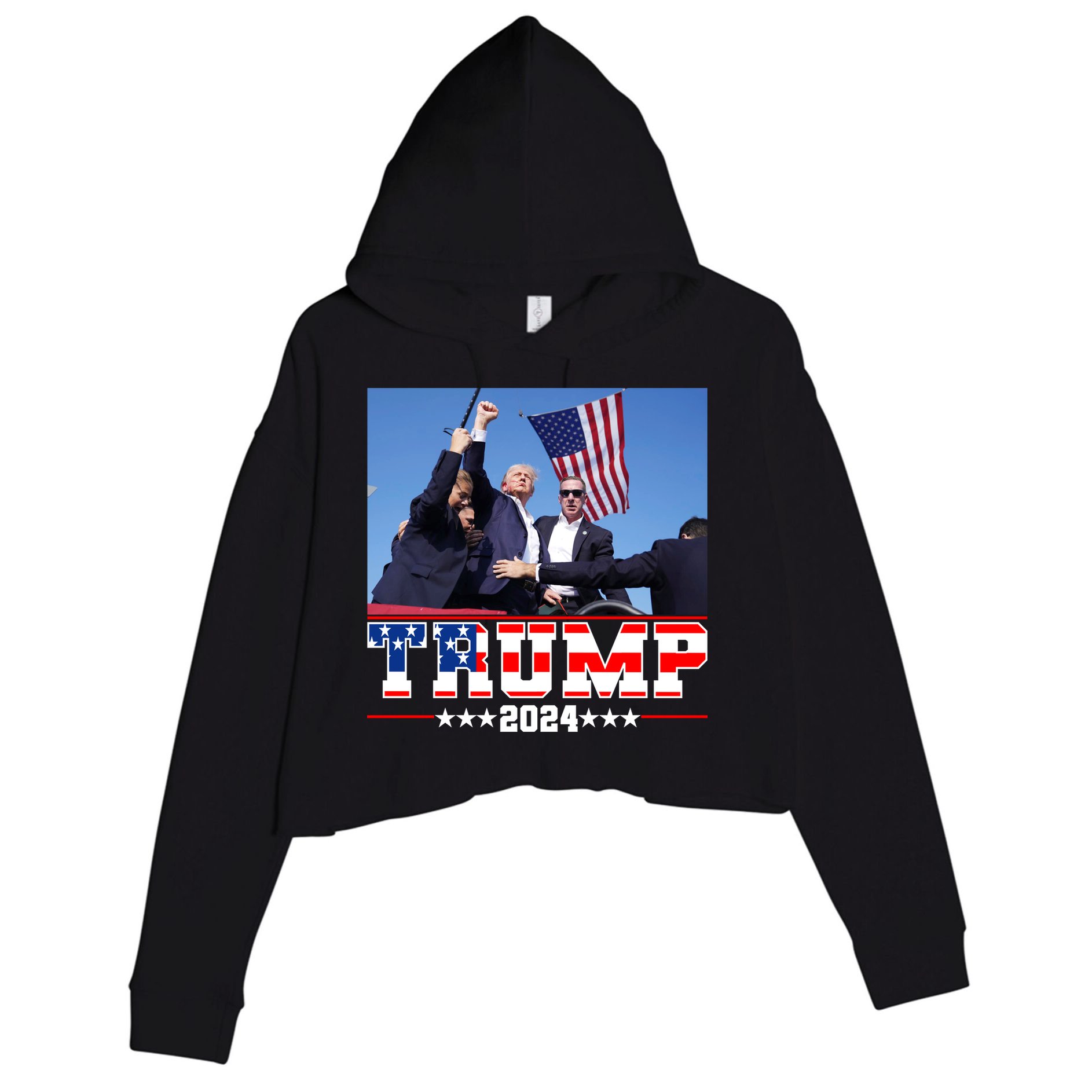 Donald Trump 2024 Survived Shot At Election Rally Usa Crop Fleece Hoodie