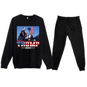 Donald Trump 2024 Survived Shot At Election Rally Usa Premium Crewneck Sweatsuit Set