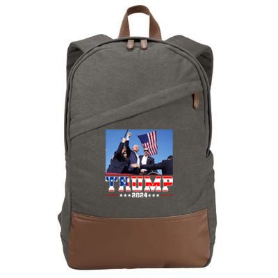 Donald Trump 2024 Survived Shot At Election Rally Usa Cotton Canvas Backpack