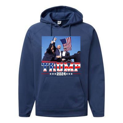 Donald Trump 2024 Survived Shot At Election Rally Usa Performance Fleece Hoodie