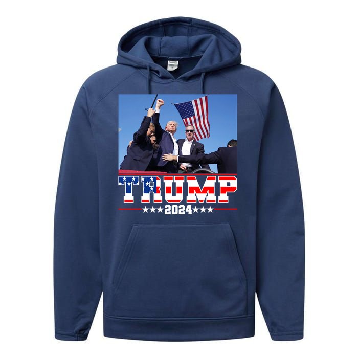 Donald Trump 2024 Survived Shot At Election Rally Usa Performance Fleece Hoodie