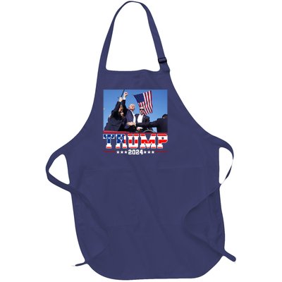 Donald Trump 2024 Survived Shot At Election Rally Usa Full-Length Apron With Pockets