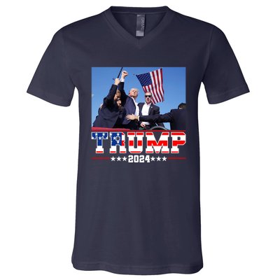 Donald Trump 2024 Survived Shot At Election Rally Usa V-Neck T-Shirt