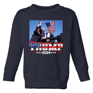 Donald Trump 2024 Survived Shot At Election Rally Usa Toddler Sweatshirt