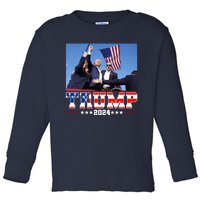 Donald Trump 2024 Survived Shot At Election Rally Usa Toddler Long Sleeve Shirt