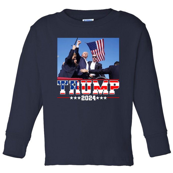 Donald Trump 2024 Survived Shot At Election Rally Usa Toddler Long Sleeve Shirt