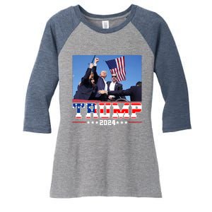 Donald Trump 2024 Survived Shot At Election Rally Usa Women's Tri-Blend 3/4-Sleeve Raglan Shirt