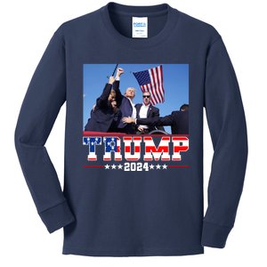 Donald Trump 2024 Survived Shot At Election Rally Usa Kids Long Sleeve Shirt