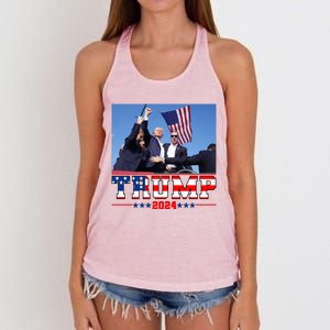 Donald Trump 2024 Survived Shot At Election Rally Usa Women's Knotted Racerback Tank