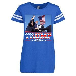 Donald Trump 2024 Survived Shot At Election Rally Usa Enza Ladies Jersey Football T-Shirt