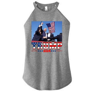 Donald Trump 2024 Survived Shot At Election Rally Usa Women's Perfect Tri Rocker Tank