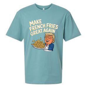 Donald Trump 2024 French Fry Make French Fries Great Again Sueded Cloud Jersey T-Shirt