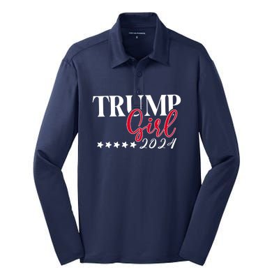 Donald Trump 2024 Election Gift Silk Touch Performance Long Sleeve Polo