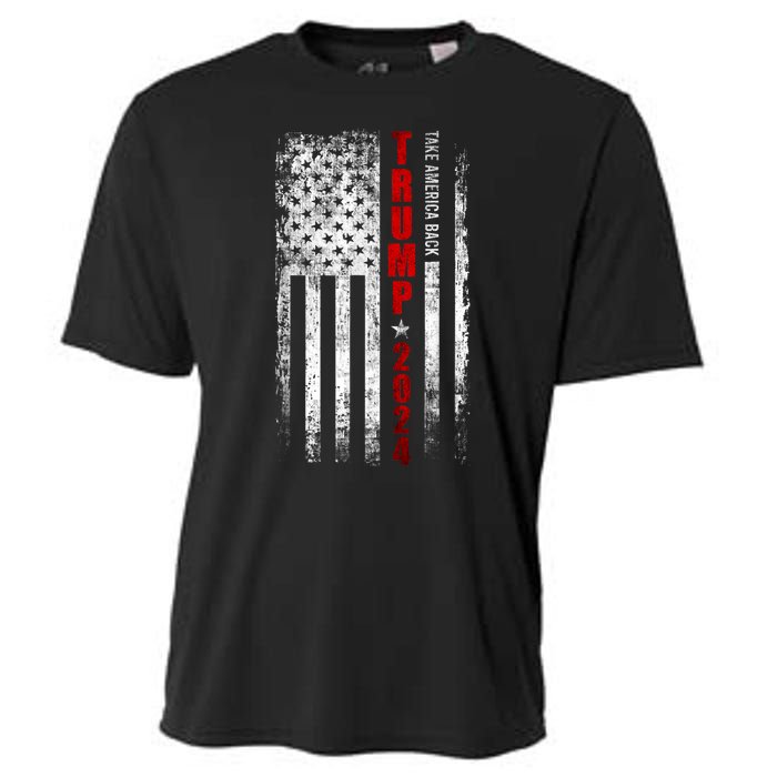 Donald Trump 2024 Take America Back American Flag Patriotic Cooling Performance Crew T-Shirt