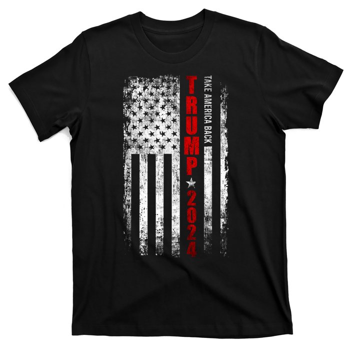 Donald Trump 2024 Take America Back American Flag Patriotic T-Shirt