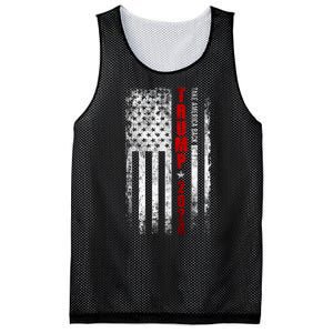 Donald Trump 2024 Take America Back American Flag Patriotic Mesh Reversible Basketball Jersey Tank