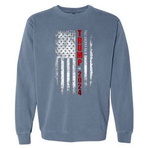 Donald Trump 2024 Take America Back American Flag Patriotic Garment-Dyed Sweatshirt