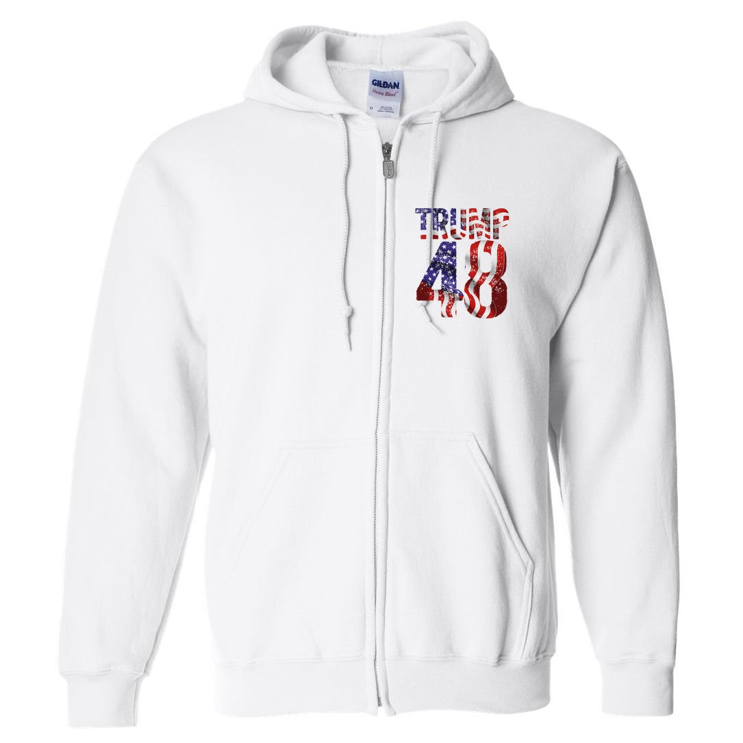 Donald Trump 2028 Trump 45 47 48th President Full Zip Hoodie