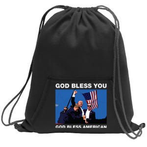 Donald Trump 2024 God Bless You God Bless America Sweatshirt Cinch Pack Bag