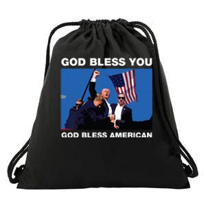 Donald Trump 2024 God Bless You God Bless America Drawstring Bag