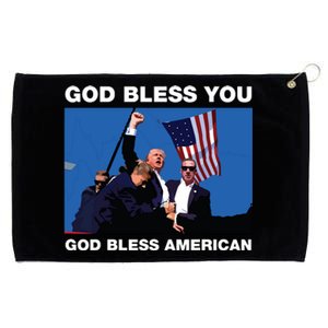 Donald Trump 2024 God Bless You God Bless America Grommeted Golf Towel