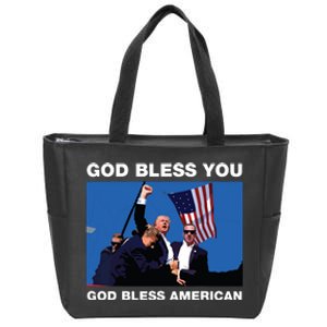 Donald Trump 2024 God Bless You God Bless America Zip Tote Bag