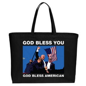 Donald Trump 2024 God Bless You God Bless America Cotton Canvas Jumbo Tote