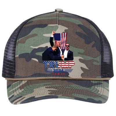 Donald Trump 2024 Survived Shot At Election Rally Retro Rope Trucker Hat Cap