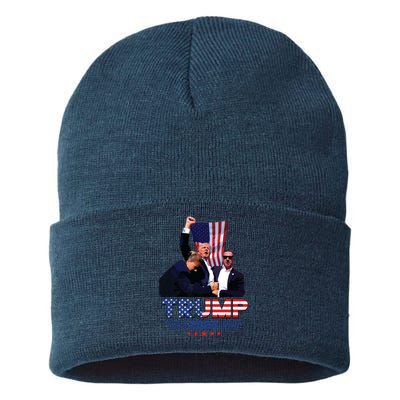 Donald Trump 2024 Survived Shot At Election Rally Sustainable Knit Beanie