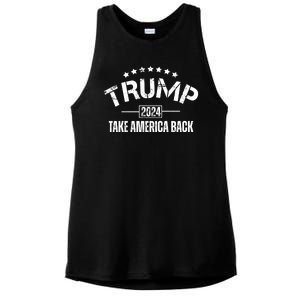 Donald Trump 2024 Take America Back Ladies PosiCharge Tri-Blend Wicking Tank