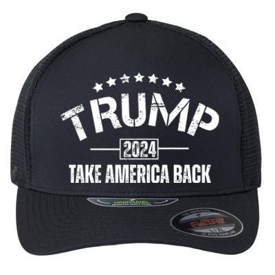 Donald Trump 2024 Take America Back Flexfit Unipanel Trucker Cap