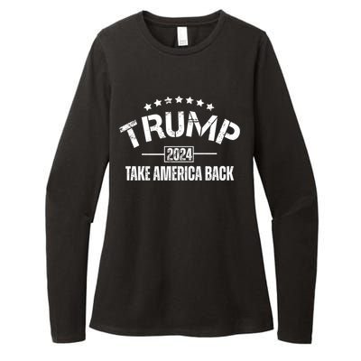 Donald Trump 2024 Take America Back Womens CVC Long Sleeve Shirt