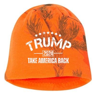 Donald Trump 2024 Take America Back Kati - Camo Knit Beanie