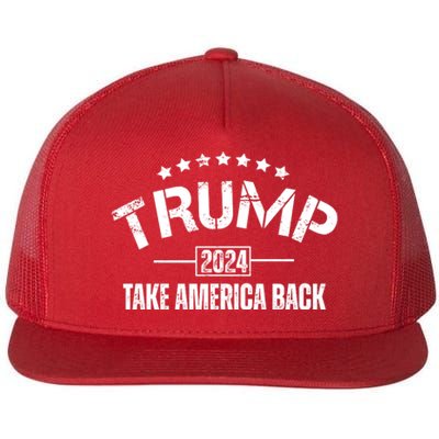 Donald Trump 2024 Take America Back Flat Bill Trucker Hat