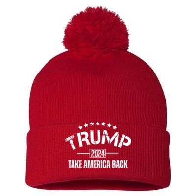 Donald Trump 2024 Take America Back Pom Pom 12in Knit Beanie